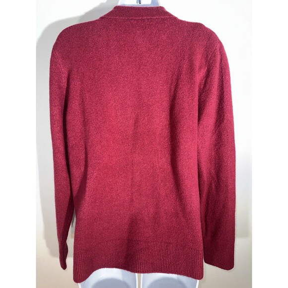 J. Crew Sweater Polo Collared Extra Soft Yarn Pullover Burgundy Women Medium - Picture 4 of 10
